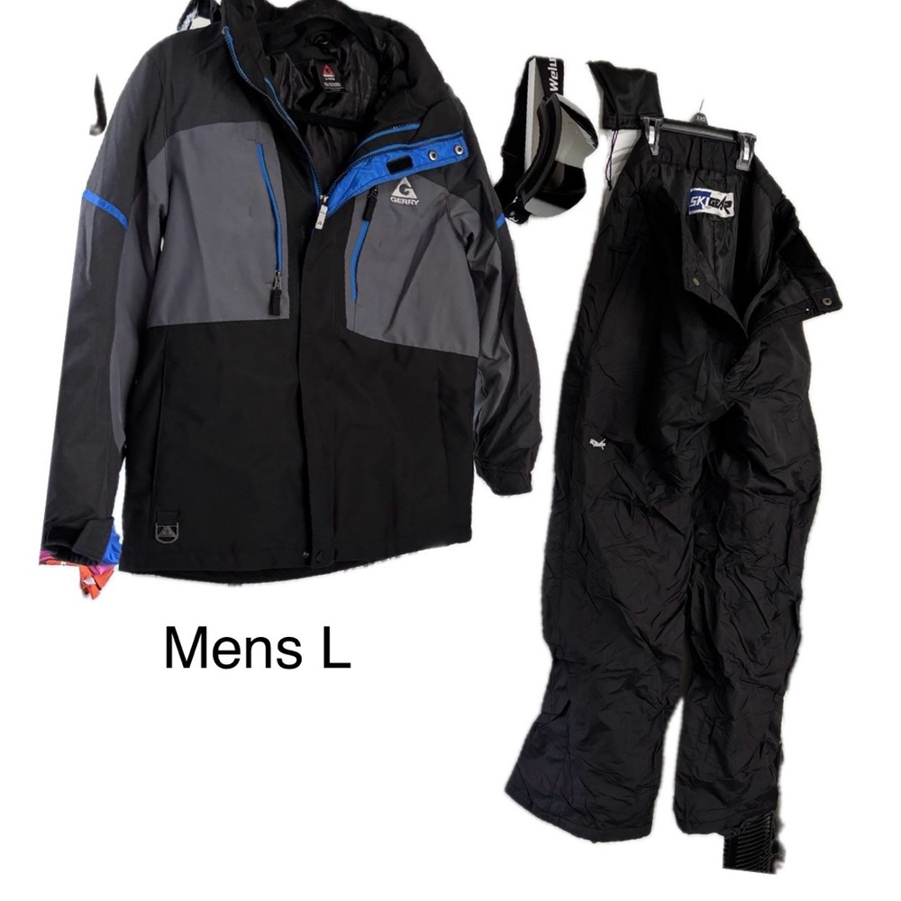 Men's Black and Gray Ski Bundle